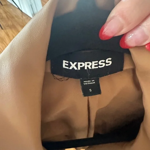 Express Double-Breasted Tan Blazer - Picture 3 of 3